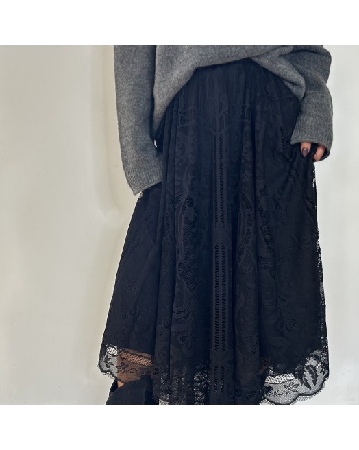 Jupe en dentelle MIRANDA NOIR